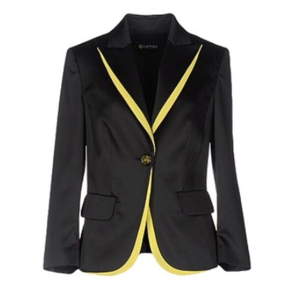 CAMILLA Milano Black and Yellow Women's Blazer Size  46IT - Picture 1 of 15